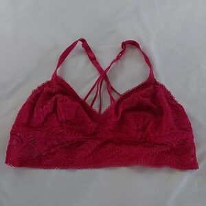 Auden Lace Bralette in Rich Pink.Size Large .